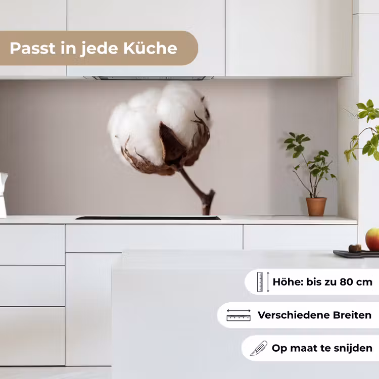 Katoenbol - Minimalistisch - Wit keuken achterwand 2 middel -sfeer4_DE