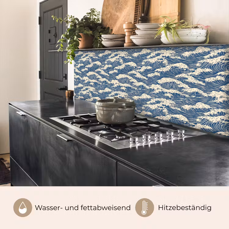 Golven - Klassiek - Blauw keuken achterwand 2 middel 871 -usp_DE