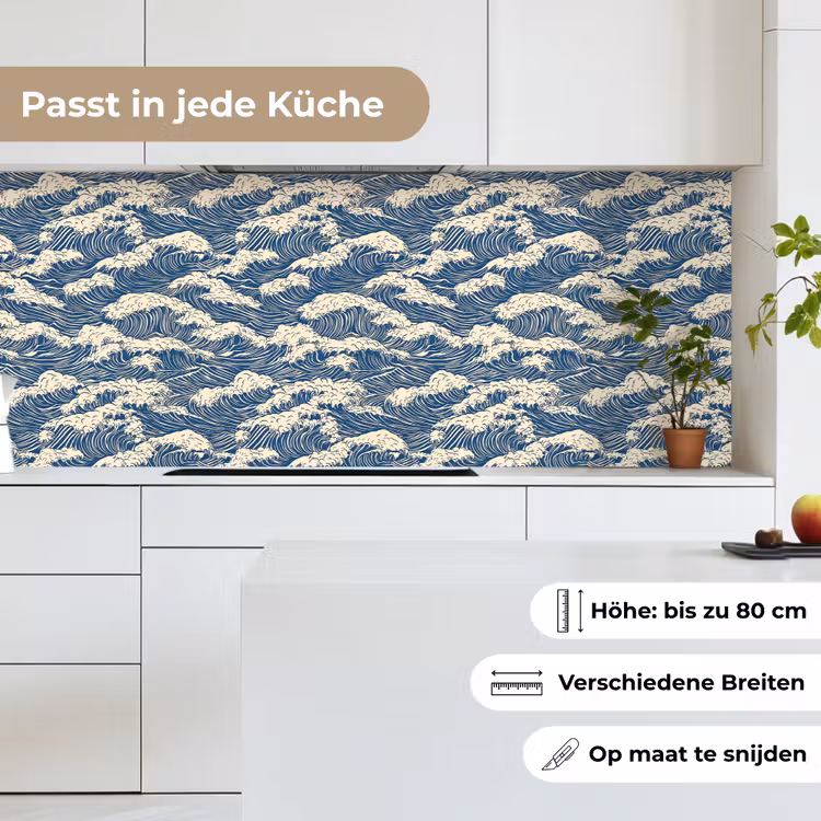 Golven - Klassiek - Blauw keuken achterwand 2 middel 871 -sfeer4_DE