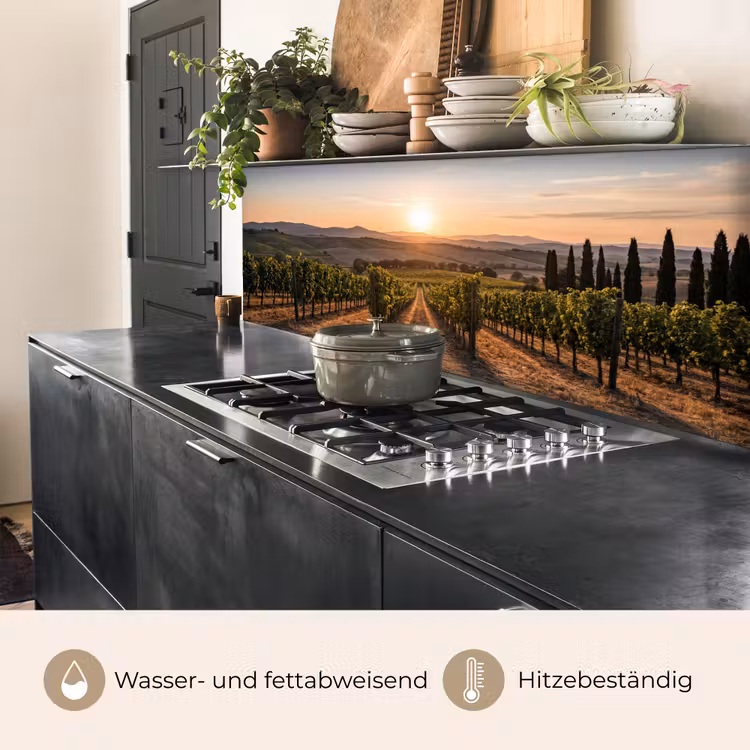Wijngaard - Zonsondergang - Landschap keuken achterwand 2 middel -usp_DE