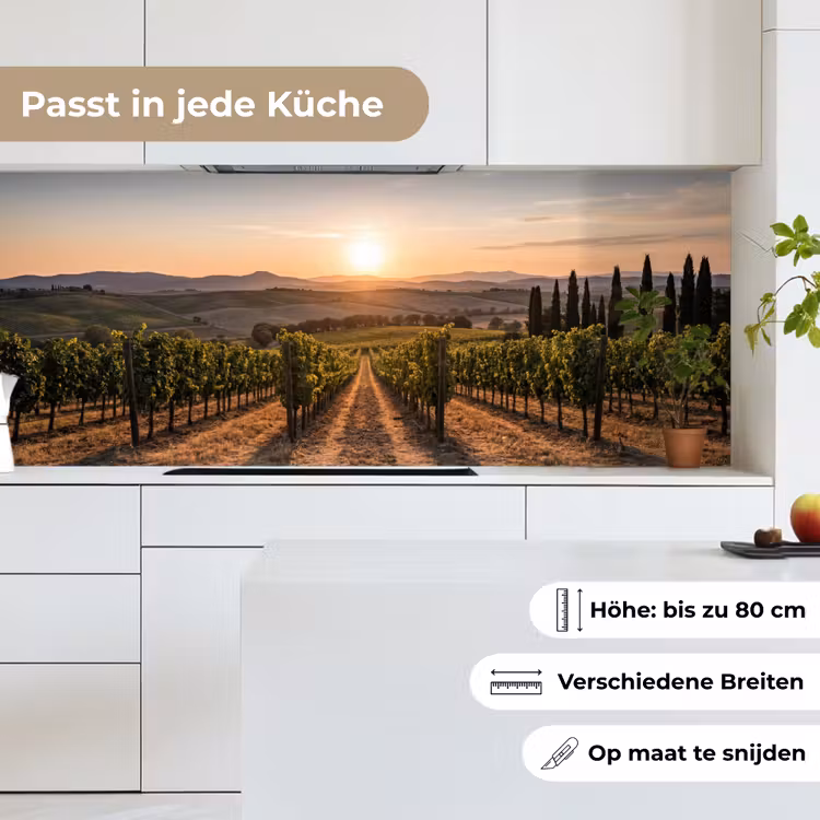 Wijngaard - Zonsondergang - Landschap keuken achterwand 2 middel -sfeer4_DE