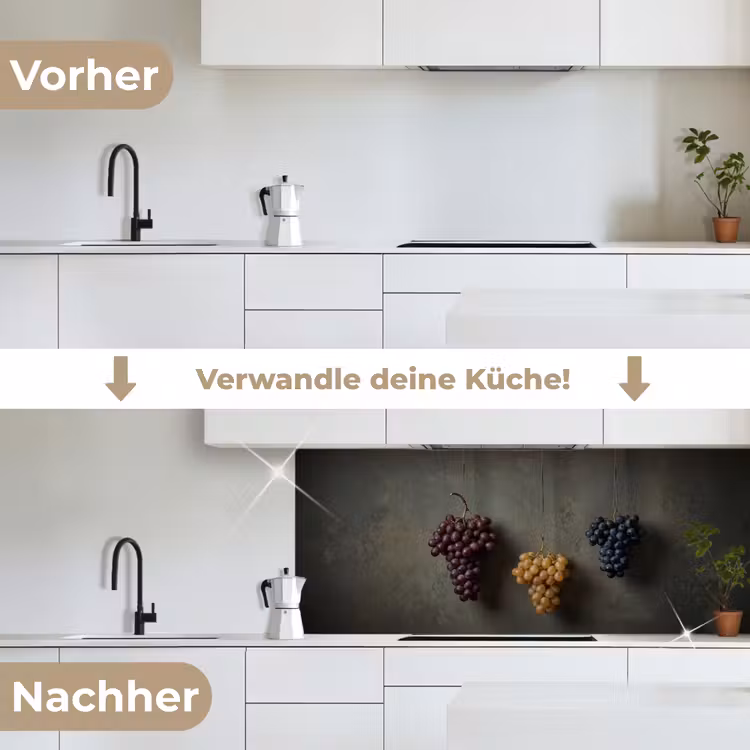Druiven - Kleurrijk - Muur keuken achterwand 2 middel -voor-na_DE