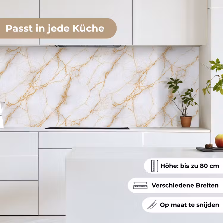 Wit - Goud - Marmer - Aders keuken achterwand 2 middel 871 -sfeer4_DE