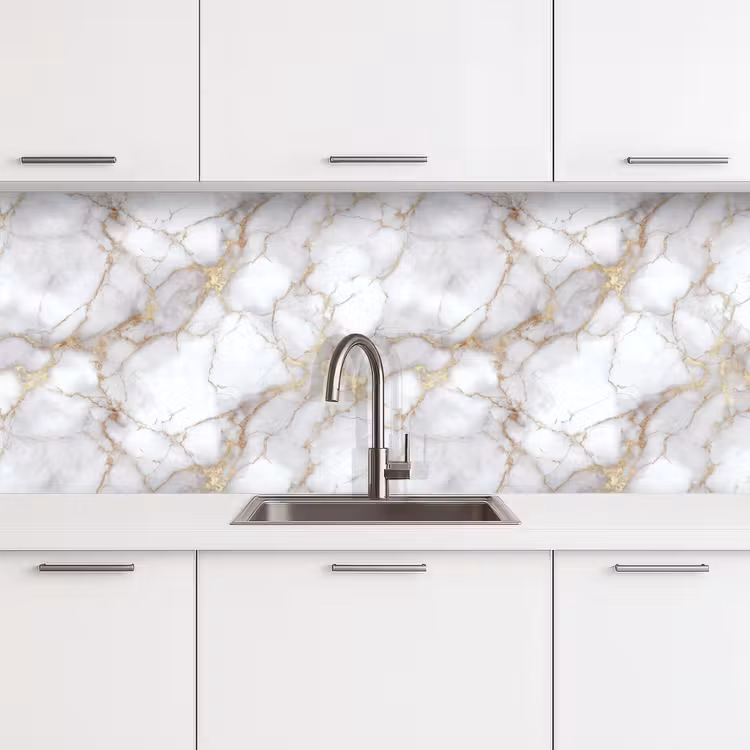 Wit - Goud - Marmer - Grijs keuken achterwand 2 middel 871 -3d
