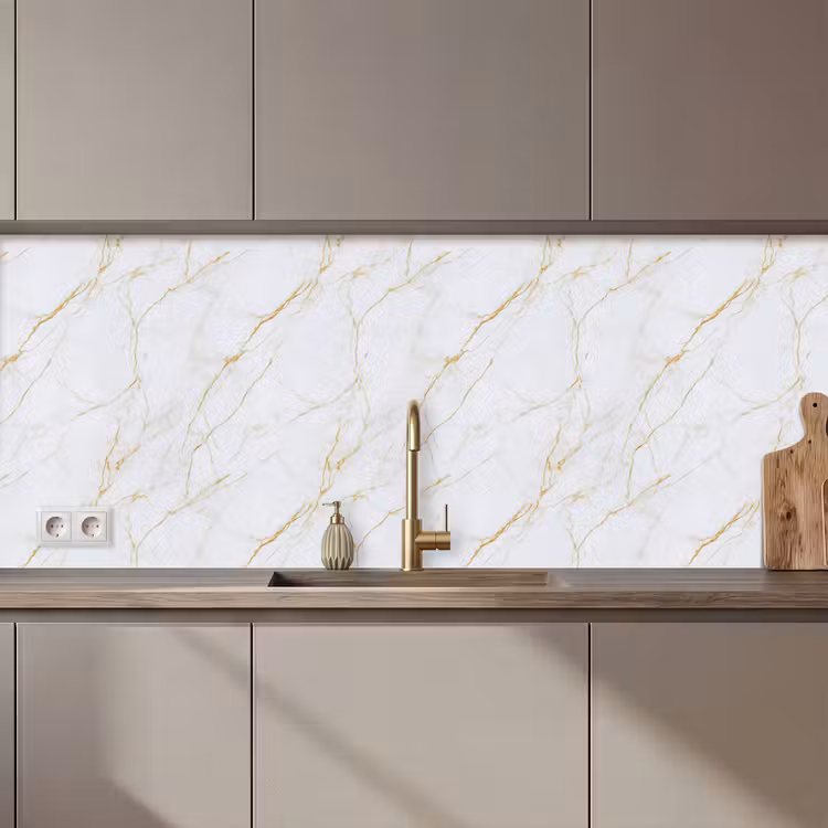 Wit - Marmer - Goud - Luxueus keuken achterwand 2 middel 871 zz_3dshopping