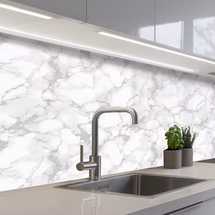 Wit - Marmer - Grijs keuken achterwand 2 middel 871 -3d_schuin