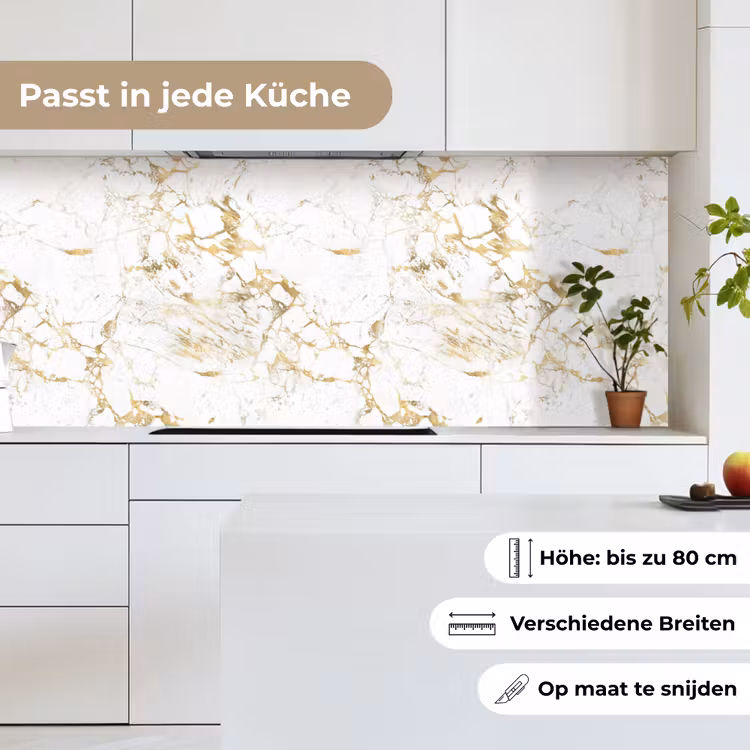 Wit - Marmer - Luxe - Goud keuken achterwand 2 middel 871 -sfeer4_DE
