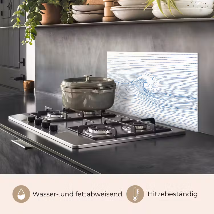 Golf - Brekende - Natuur - Minimalistisch - Blauw keuken achterwand spatscherm klein -usp_DE