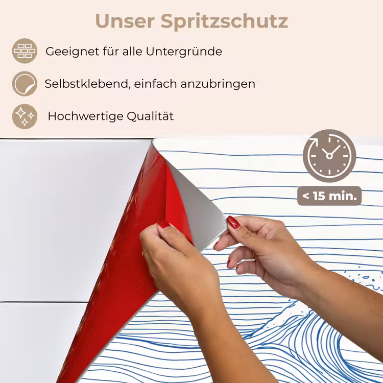 Golf - Brekende - Natuur - Minimalistisch - Blauw keuken achterwand spatscherm klein -spatscherm_DE