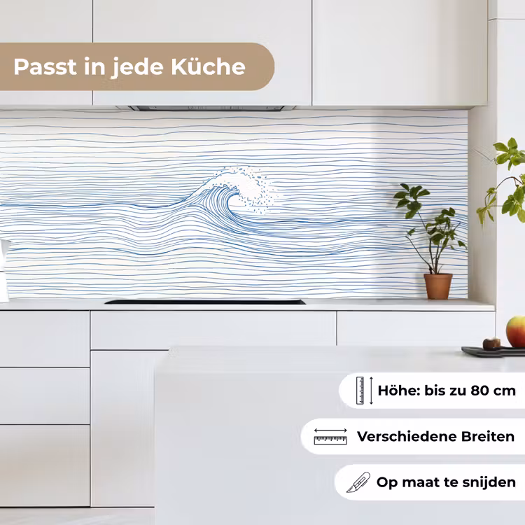 Golf - Brekende - Natuur - Minimalistisch - Blauw keuken achterwand 2 middel -sfeer4_DE