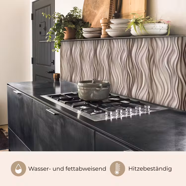 Golven - 3D - Crème keuken achterwand 2 middel 871 -usp_DE