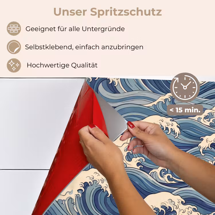 Golven - Zee - Natuur - Abstract - Blauw keuken achterwand spatscherm klein -spatscherm_DE