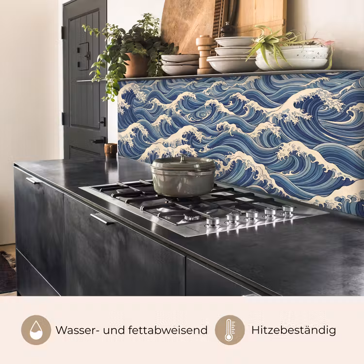 Golven - Zee - Natuur - Abstract - Blauw keuken achterwand 2 middel -usp_DE