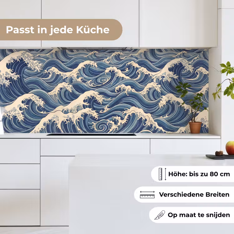 Golven - Zee - Natuur - Abstract - Blauw keuken achterwand 2 middel -sfeer4_DE