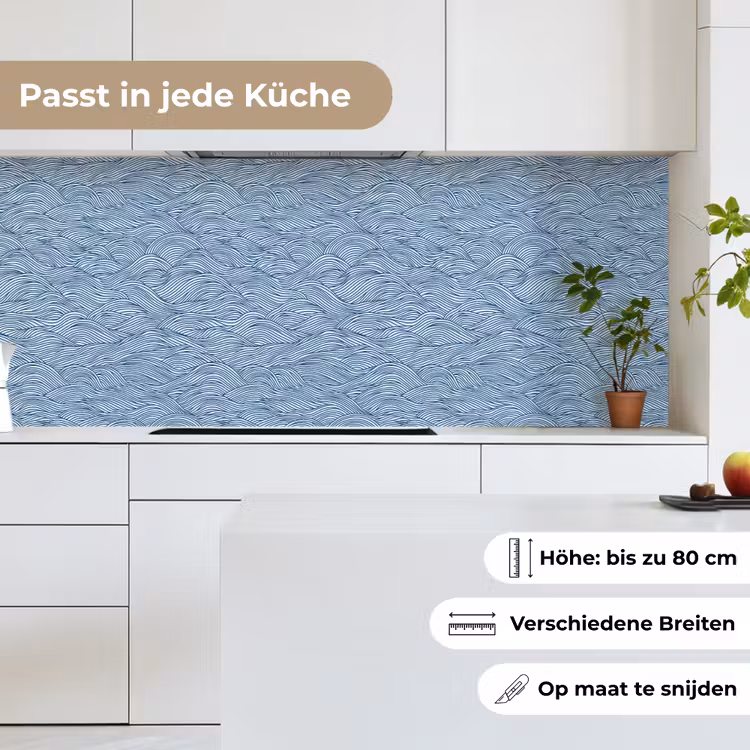 Golven - Ritmisch - Blauw keuken achterwand 2 middel 871 -sfeer4_DE