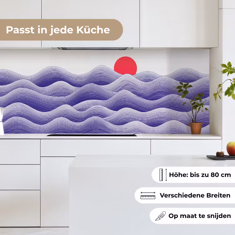 Golven - Zon - Natuur - Abstract - Rood keuken achterwand 2 middel -sfeer4_DE