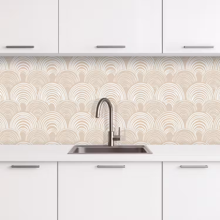 Golven - Structuur - Beige keuken achterwand 2 middel 871 -3d