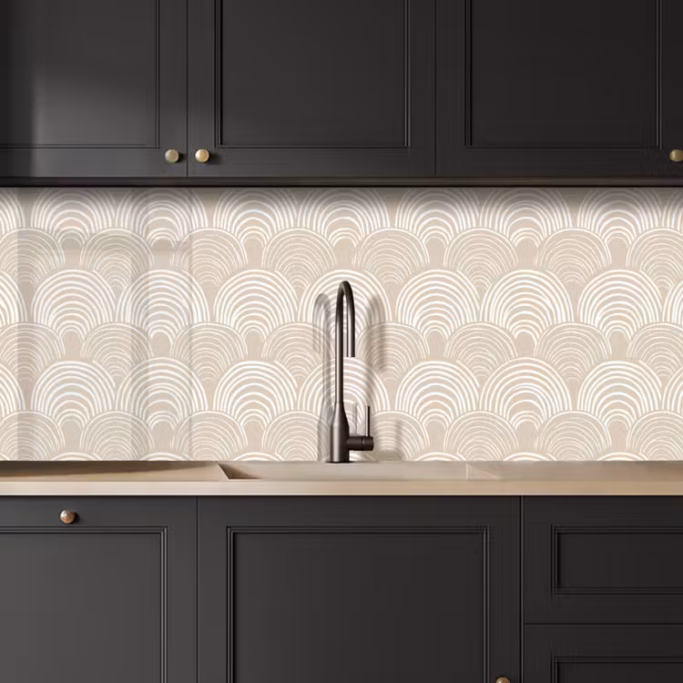 Golven - Structuur - Beige keuken achterwand 2 middel 871 -sfeer1