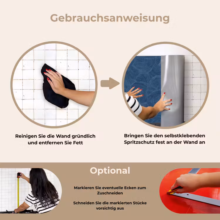 Golven - Textuur - Patroon - Blauw keuken achterwand spatscherm klein 900 -gebruiksaanwijzing_DE