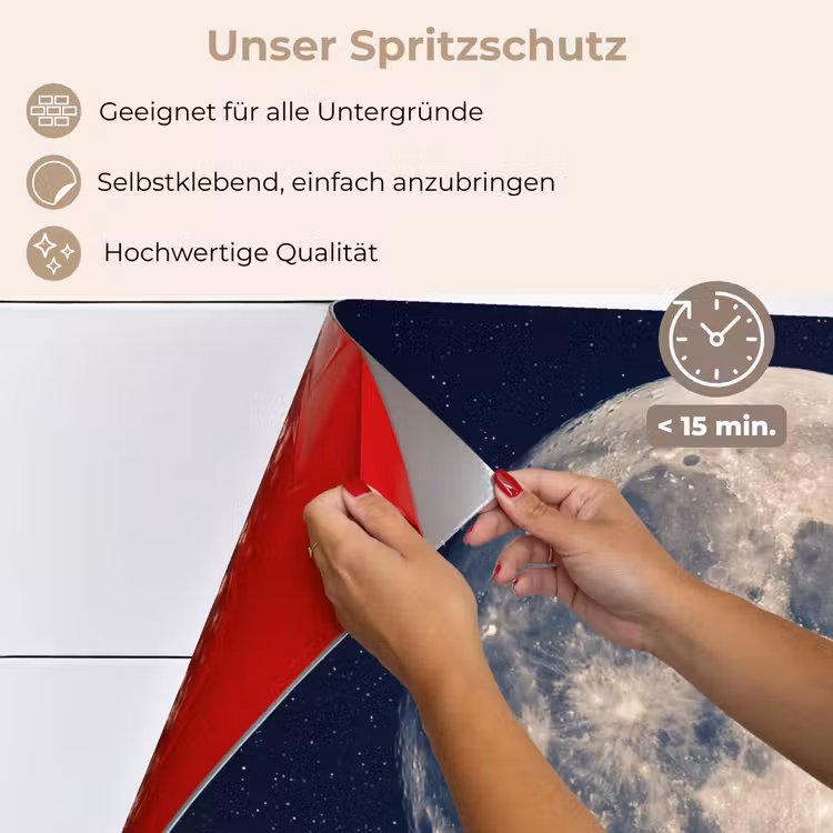 Ruimte - Maan - Kosmos keuken achterwand spatscherm klein -spatscherm_DE