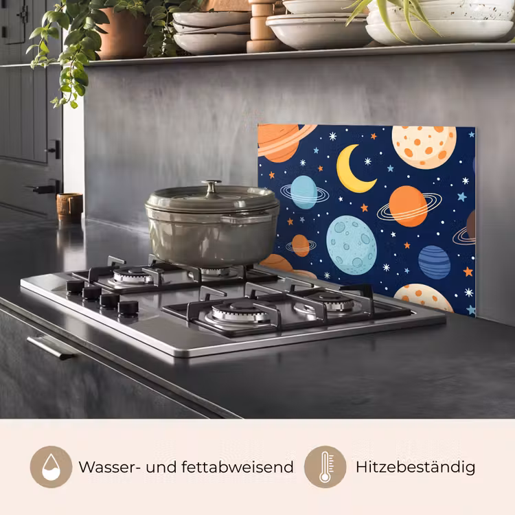 Ruimte - Planeten - Kleurrijk keuken achterwand spatscherm klein -usp_DE