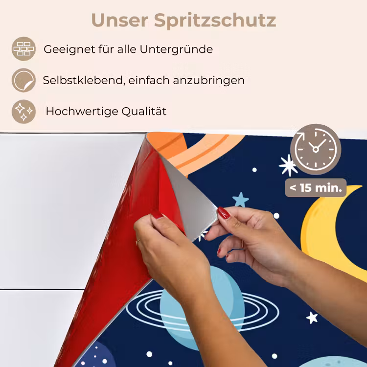 Ruimte - Planeten - Kleurrijk keuken achterwand spatscherm klein -spatscherm_DE