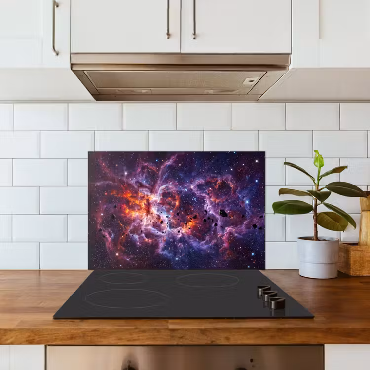 Space - Stars - Abstract - Colorful keuken achterwand spatscherm klein -sfeer2