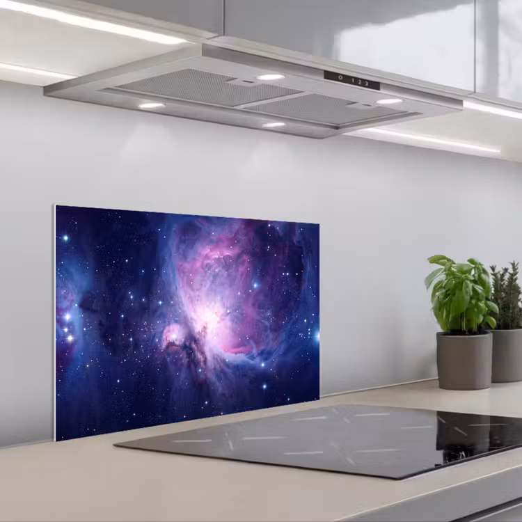 Ruimte - Sterren - Kleurrijk keuken achterwand spatscherm klein -3d_schuin