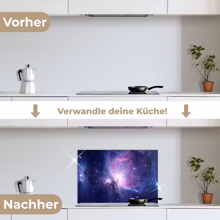 Ruimte - Sterren - Kleurrijk keuken achterwand spatscherm klein -voor_na_DE