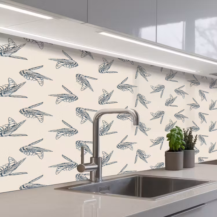 Wespen - Patroon - Jaren 50 keuken achterwand 2 middel 871 -3d_schuin