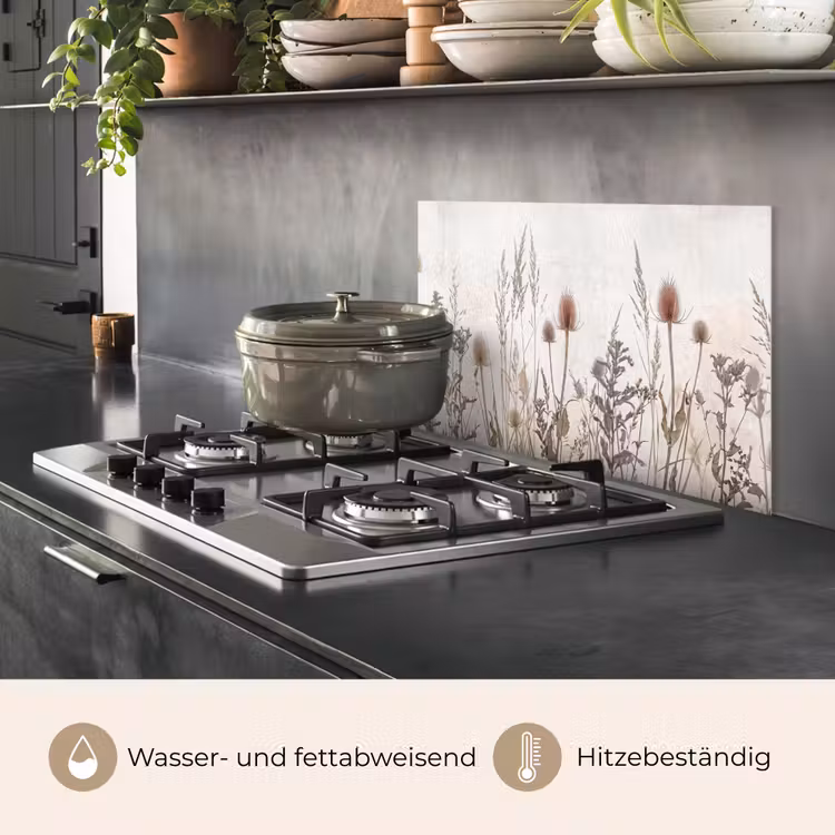 Weidebloemen - Design - Sepia keuken achterwand spatscherm klein -usp_DE