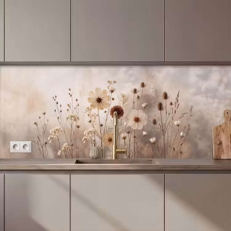 Wilde bloemen - Botanisch - Vintage - Natuur - Rustiek keuken achterwand 2 middel zz_3dshopping