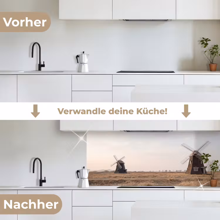 Windmolens - Landschap - Veld keuken achterwand 2 middel -voor-na_DE