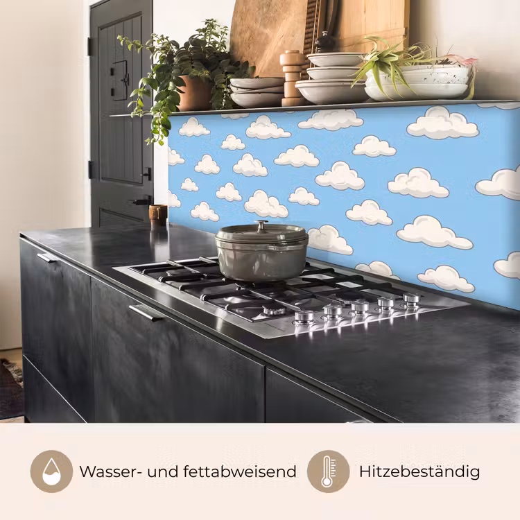 Wolk - Cartoon - Lucht - Blauw - Wit keuken achterwand 2 middel -usp_DE