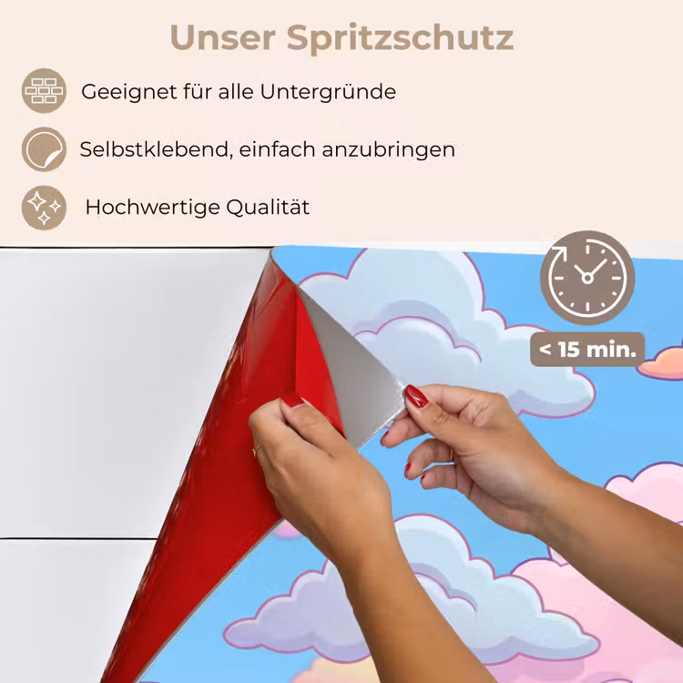 Wolk - Lucht - Natuur - Illustratie - Pastel keuken achterwand spatscherm klein -spatscherm_DE