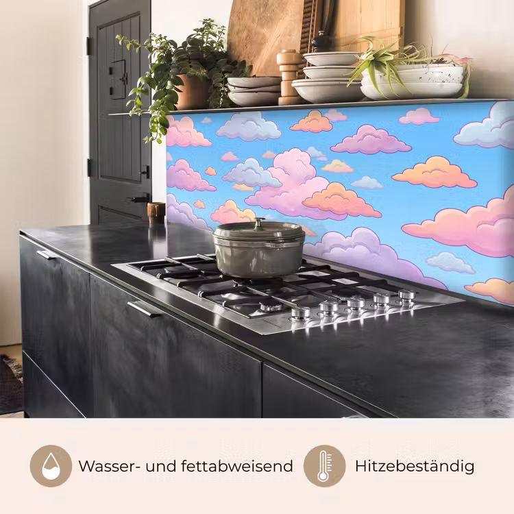 Wolk - Lucht - Natuur - Illustratie - Pastel keuken achterwand 2 middel -usp_DE
