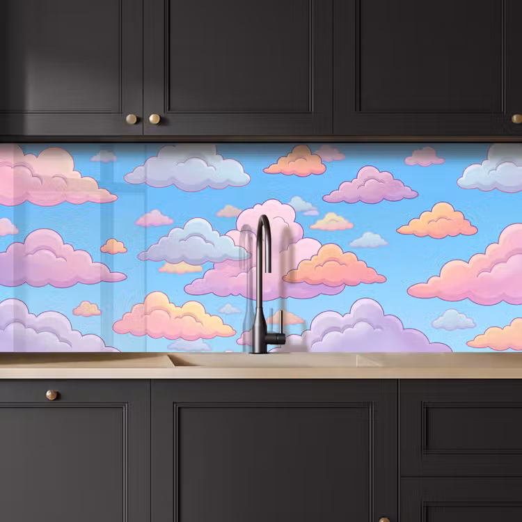 Wolk - Lucht - Natuur - Illustratie - Pastel keuken achterwand 2 middel -sfeer1