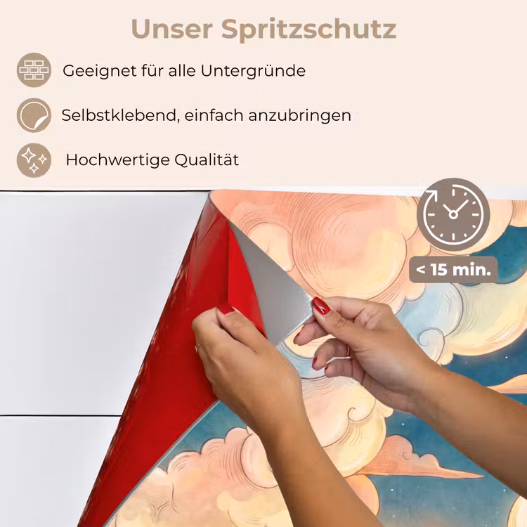Wolk - Lucht - Natuur - Illustratief - Oranje keuken achterwand spatscherm klein -spatscherm_DE