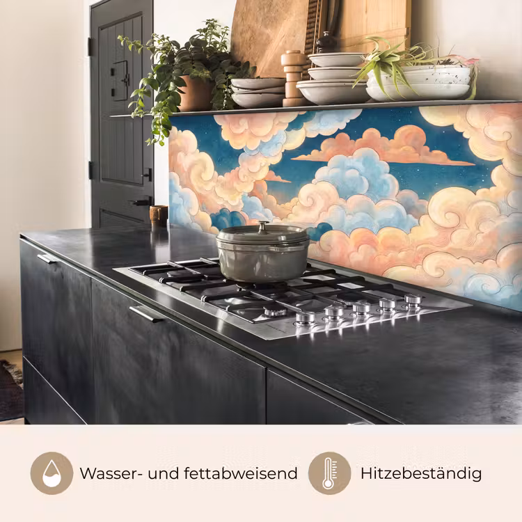 Wolk - Lucht - Natuur - Illustratief - Oranje keuken achterwand 2 middel -usp_DE