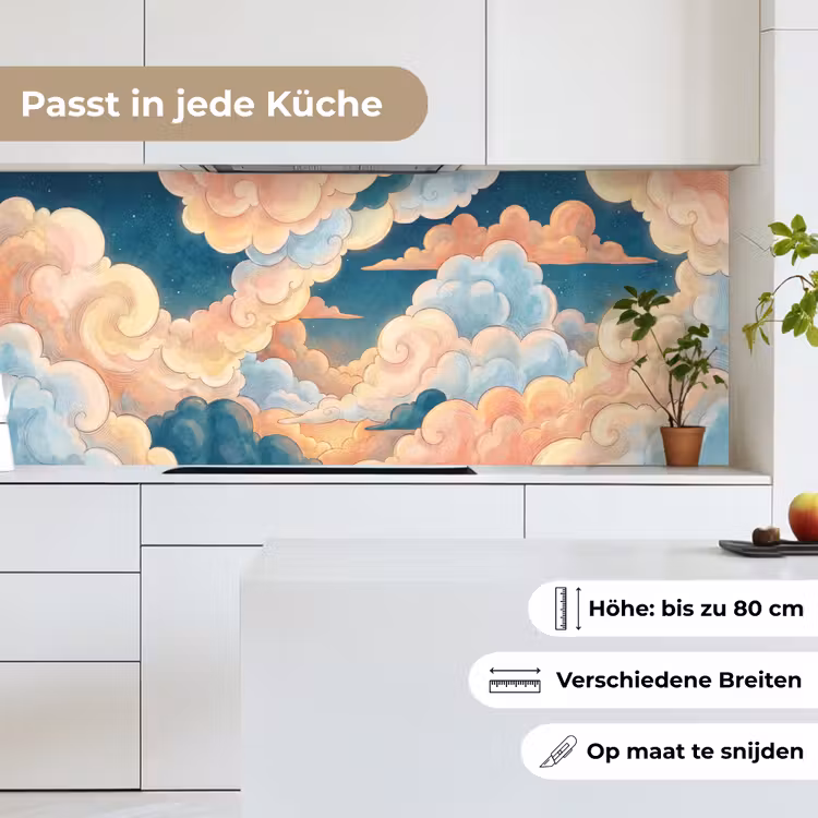 Wolk - Lucht - Natuur - Illustratief - Oranje keuken achterwand 2 middel -sfeer4_DE