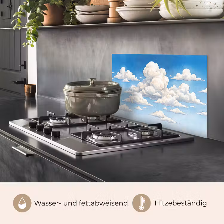 Wolken - Blauwe lucht - Natuur - Modern - Wit keuken achterwand spatscherm klein -usp_DE