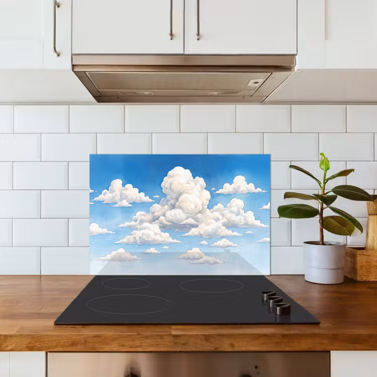 Wolken - Blauwe lucht - Natuur - Modern - Wit keuken achterwand spatscherm klein -sfeer2