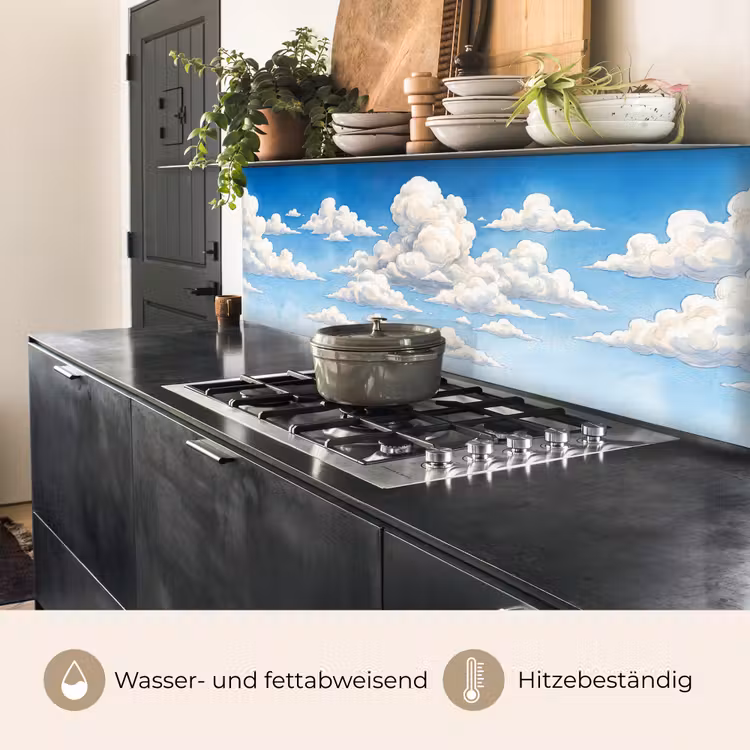 Wolken - Blauwe lucht - Natuur - Modern - Wit keuken achterwand 2 middel -usp_DE