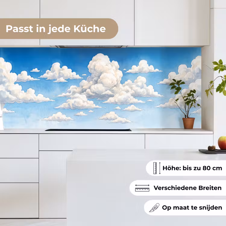 Wolken - Blauwe lucht - Natuur - Modern - Wit keuken achterwand 2 middel -sfeer4_DE