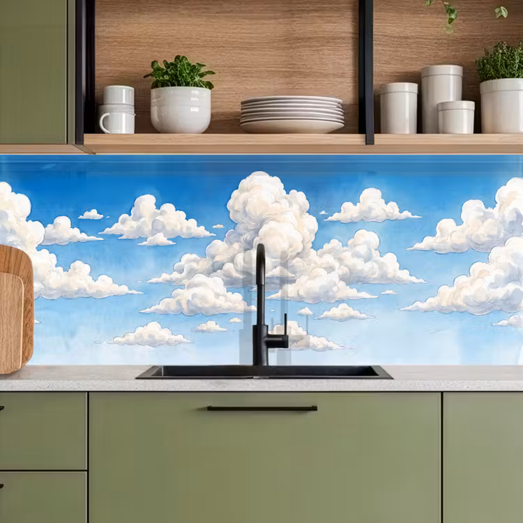 Wolken - Blauwe lucht - Natuur - Modern - Wit keuken achterwand 2 middel -sfeer3