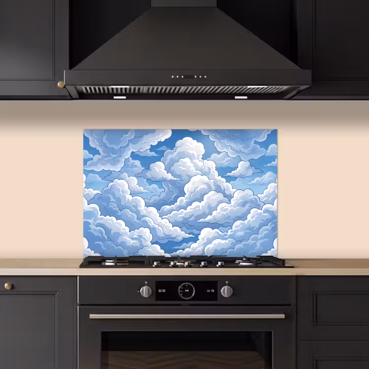 Wolken - Hemel - Abstract - Wit keuken achterwand spatscherm klein -sfeer1