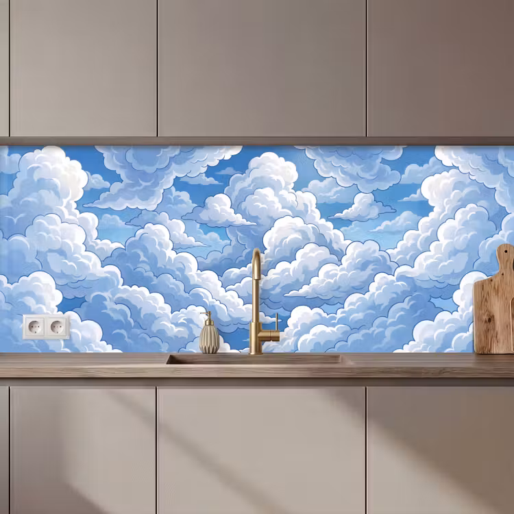 Wolken - Hemel - Abstract - Wit keuken achterwand 2 middel zz_3dshopping