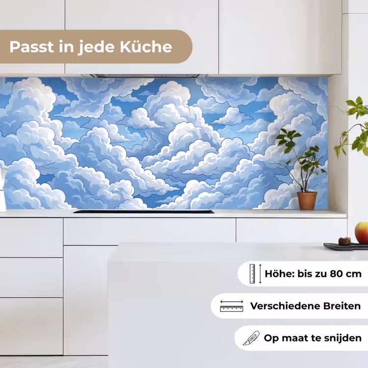 Wolken - Hemel - Abstract - Wit keuken achterwand 2 middel -sfeer4_DE