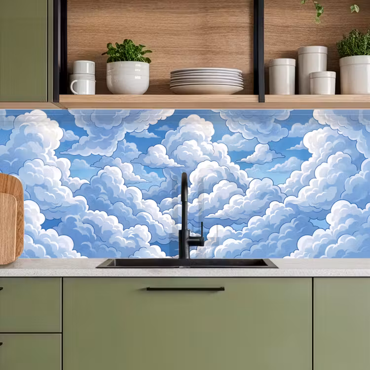 Wolken - Hemel - Abstract - Wit keuken achterwand 2 middel -sfeer3