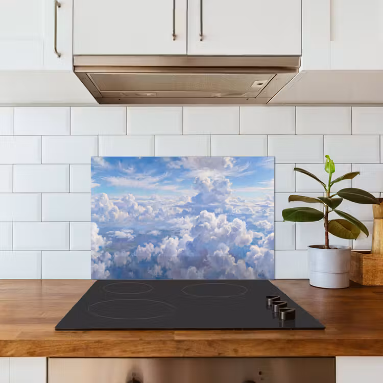 Wolken - Lucht - Natuur - Abstract - Blauw keuken achterwand spatscherm klein -sfeer2